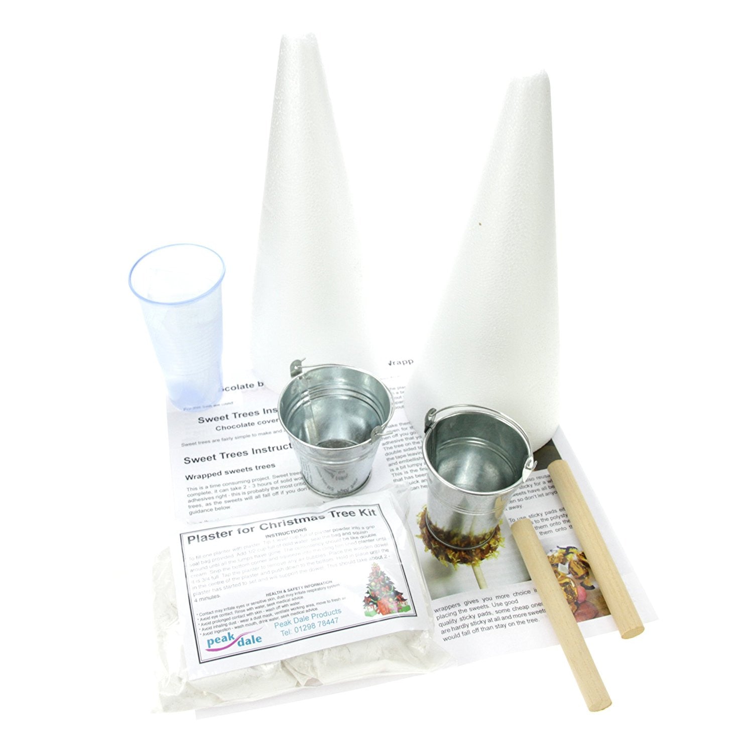 Make your own - Sweet Christmas Tree Kit, Polystyrene cones, containers, plaster