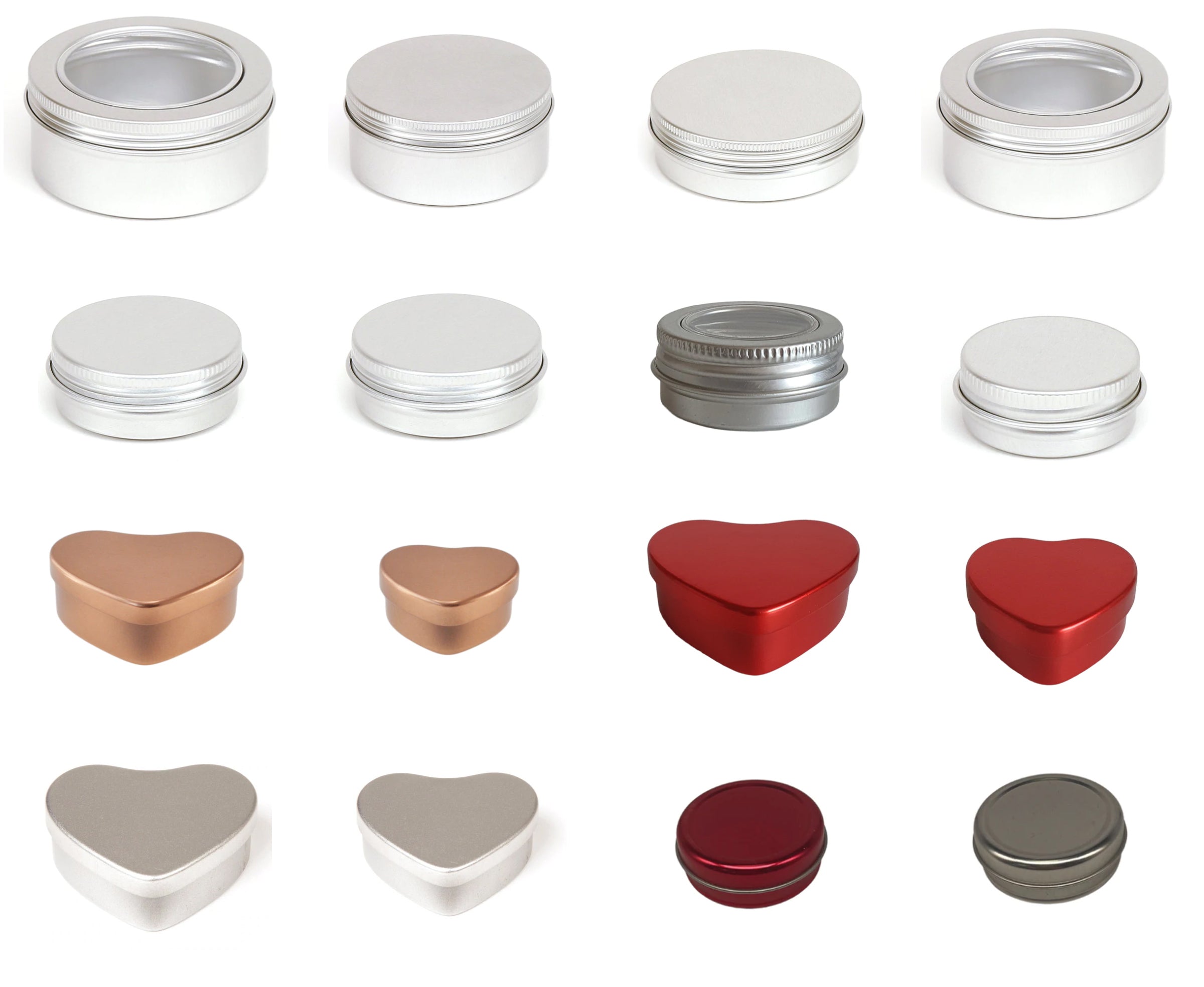 Metal Tins for Balms, Creams and Salves (Packs of 5 Tins with Lids)