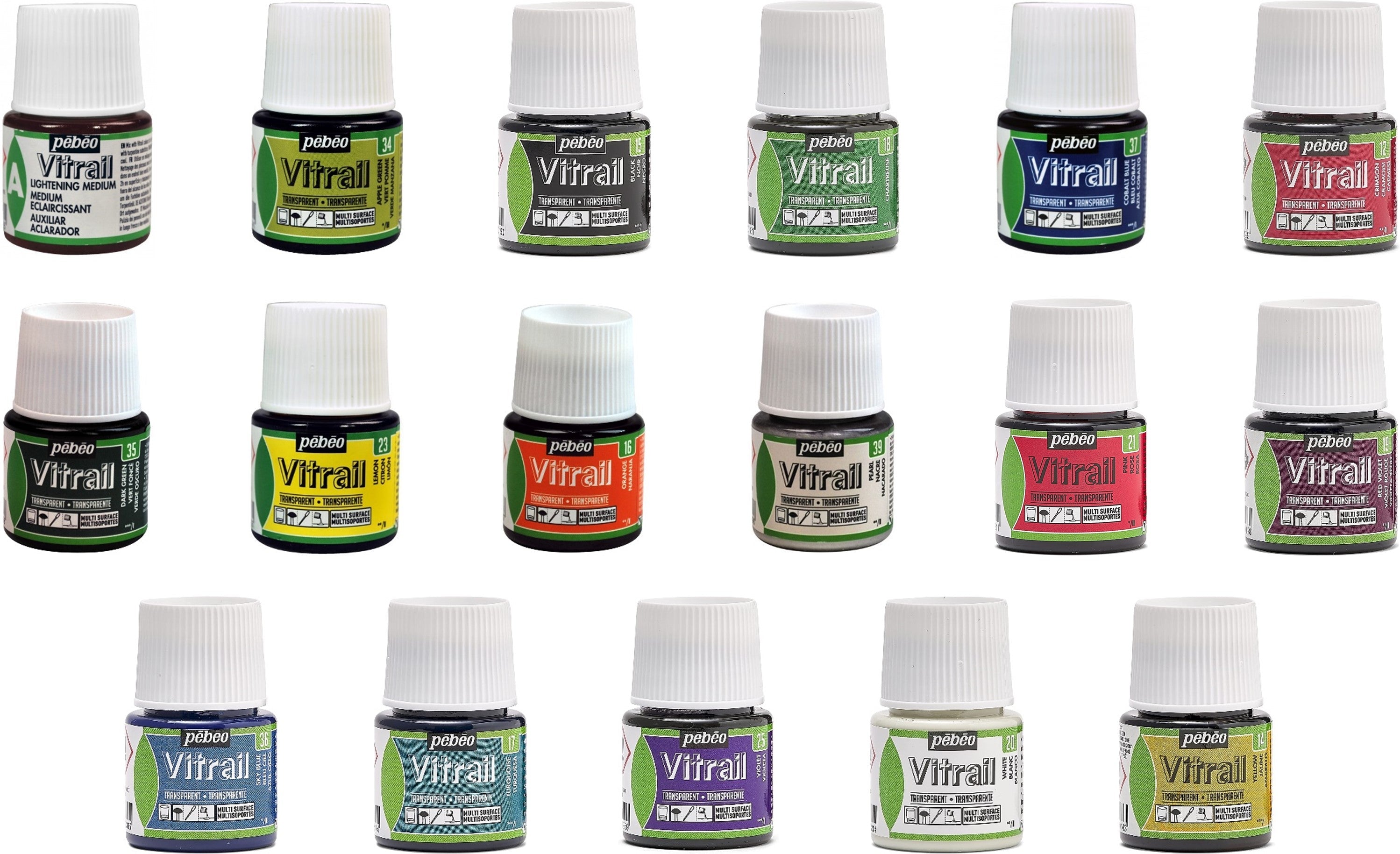 Pébéo - Vitrail Glass Paints - Various Colours - 45ml Bottles - Pebeo