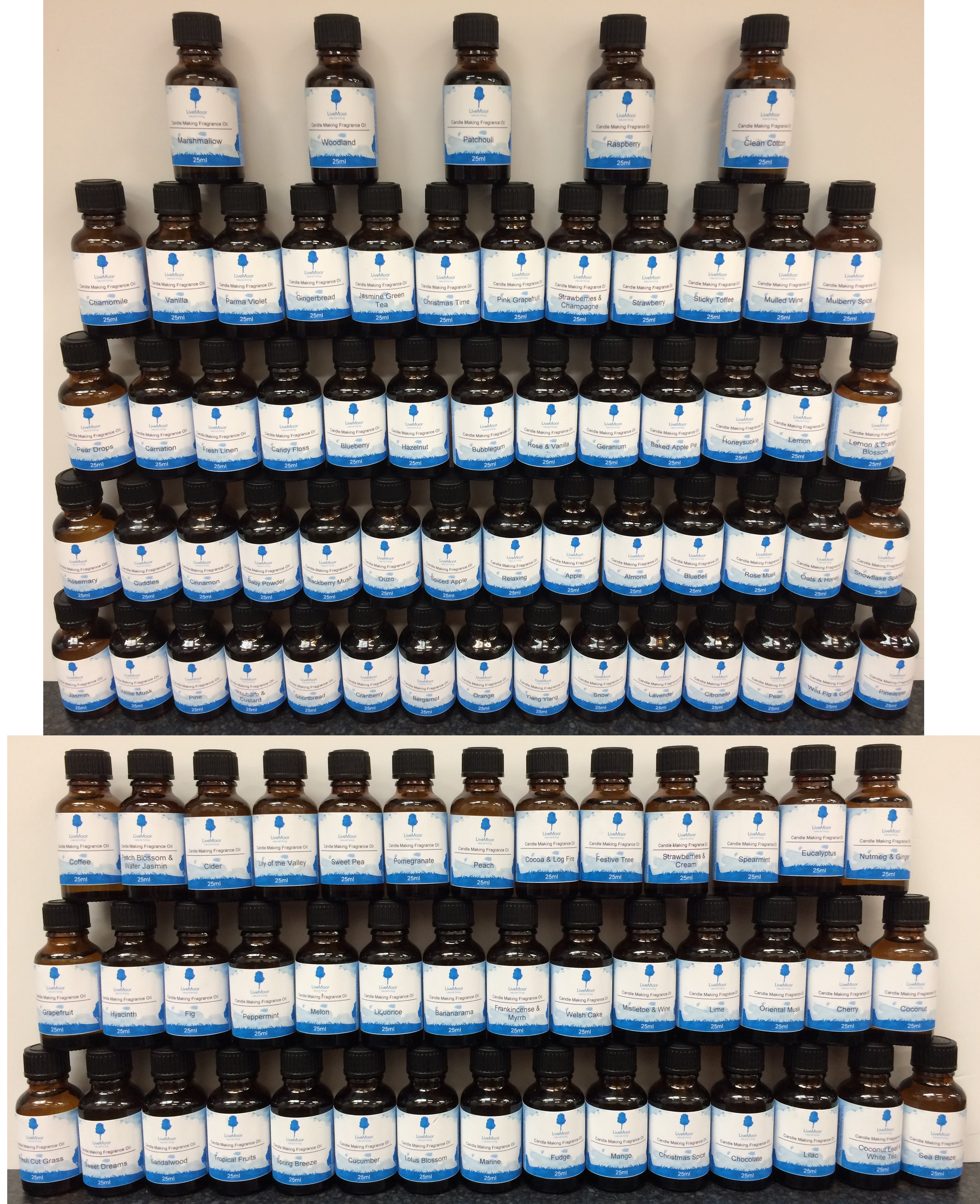 LiveMoor 10ml Fragrance Oils - Over 100 Fragrances - Paraben Free