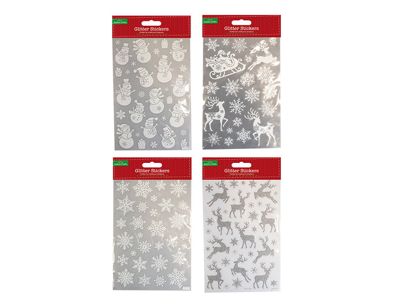 Christmas Glitter Finish Stickers