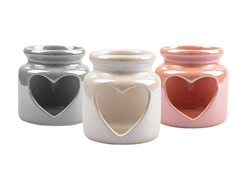 Heart Pearlised Tealight Holder