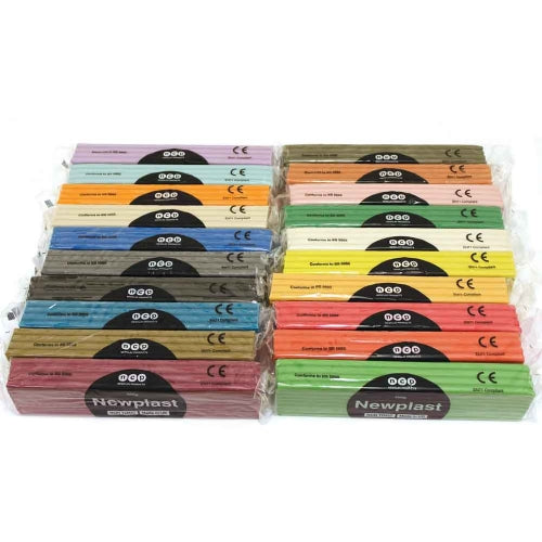 10kg of Newplast Plasticine Alternative - Assorted Colours (20 x Bars)