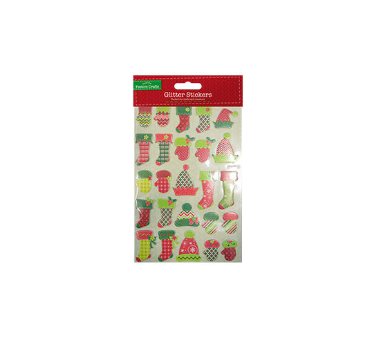 Christmas Glitter Finish 3D Stickers