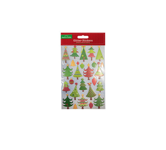 Christmas Glitter Finish 3D Stickers